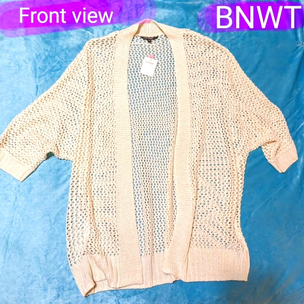 George brand, BNWT, cream colour, size med, open front cardigan